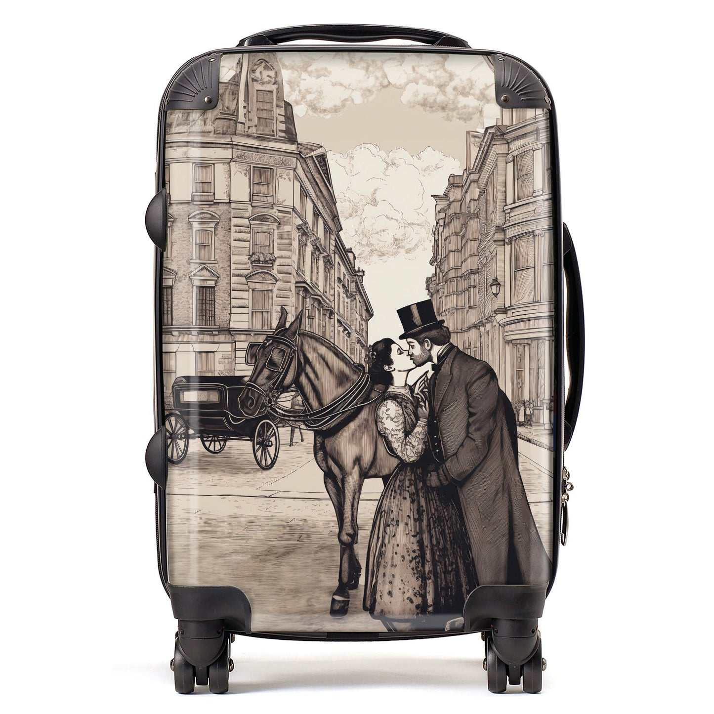 Victorian Lovers On A London Street Suitcase