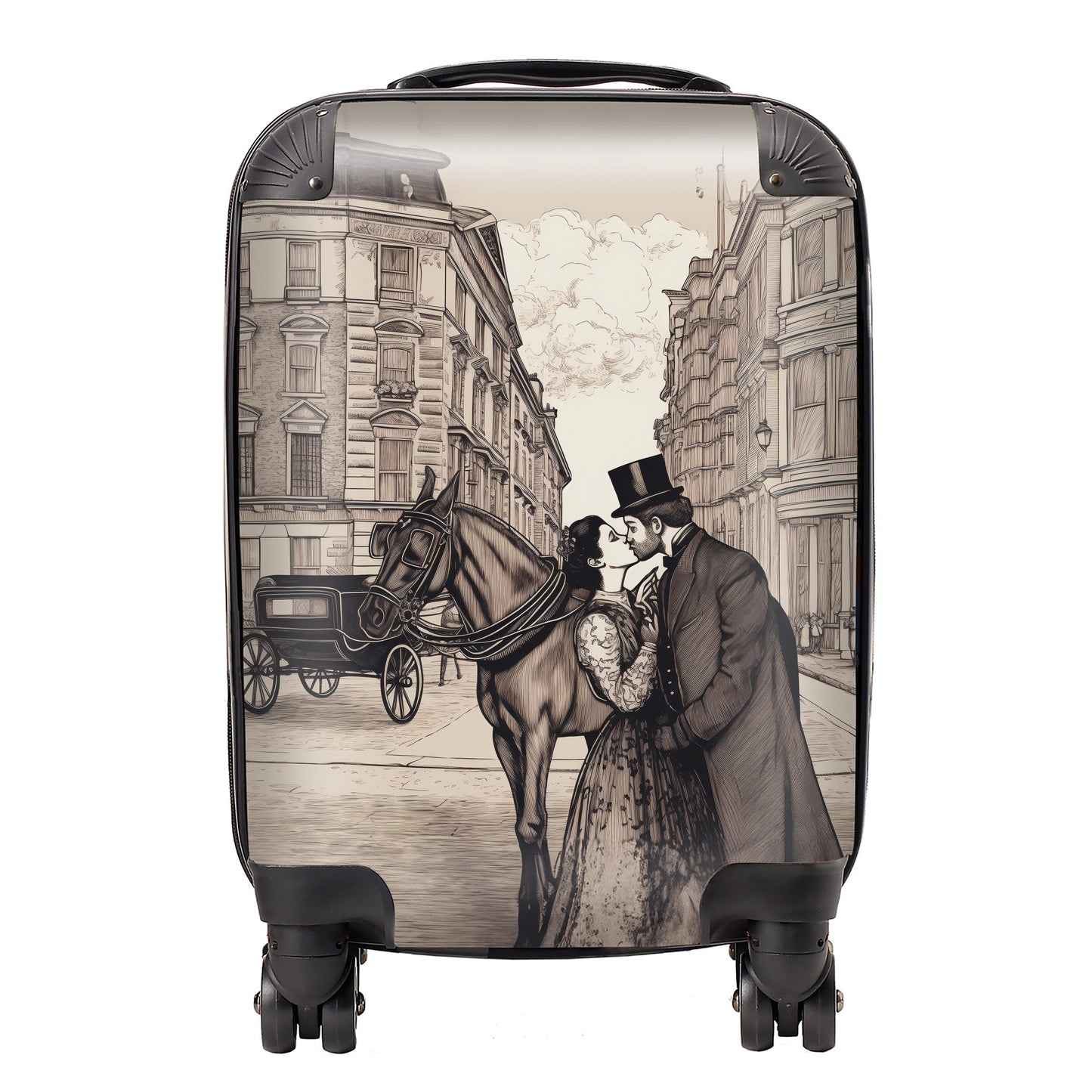 Victorian Lovers On A London Street Suitcase