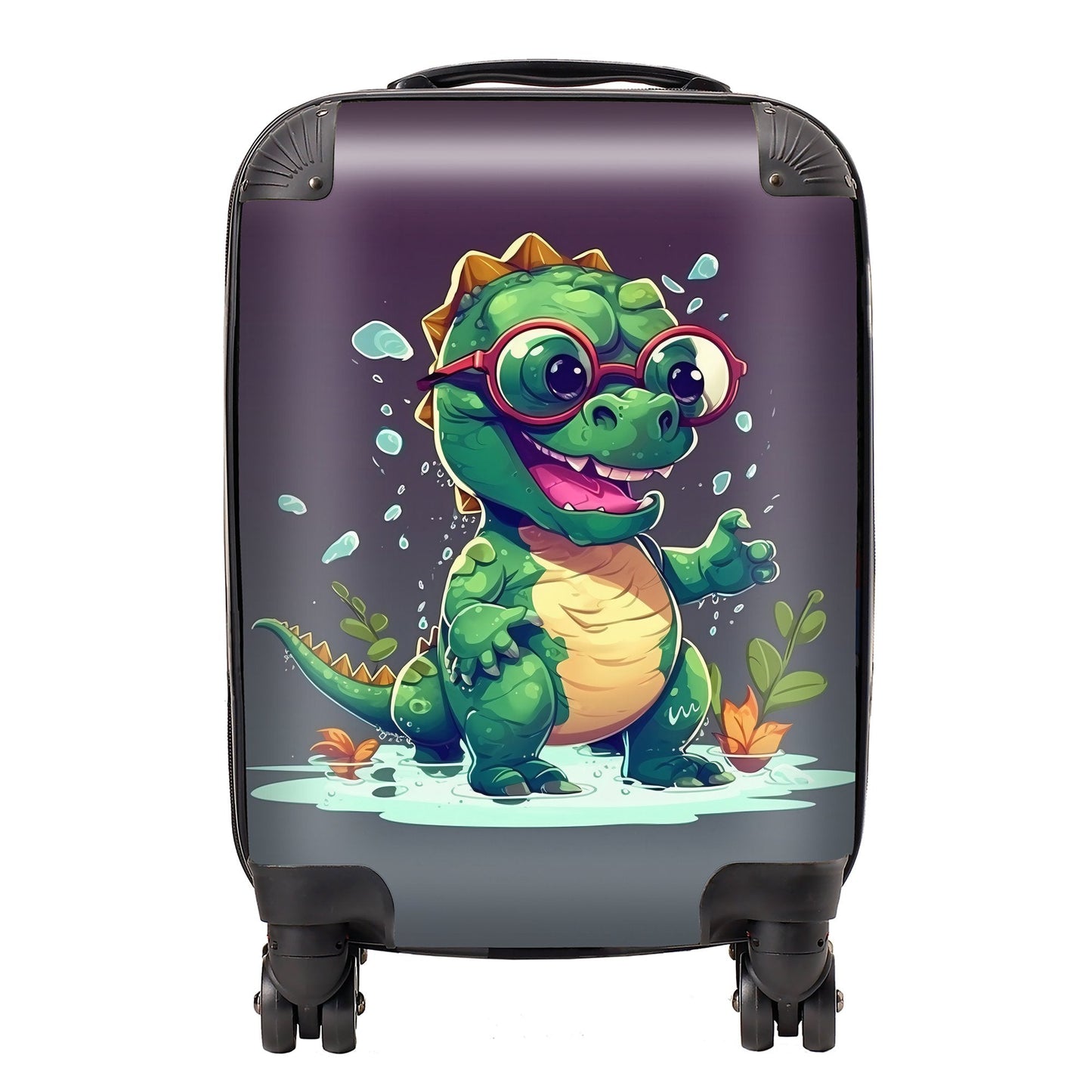 Happy Dino In A Puddle Suitcase