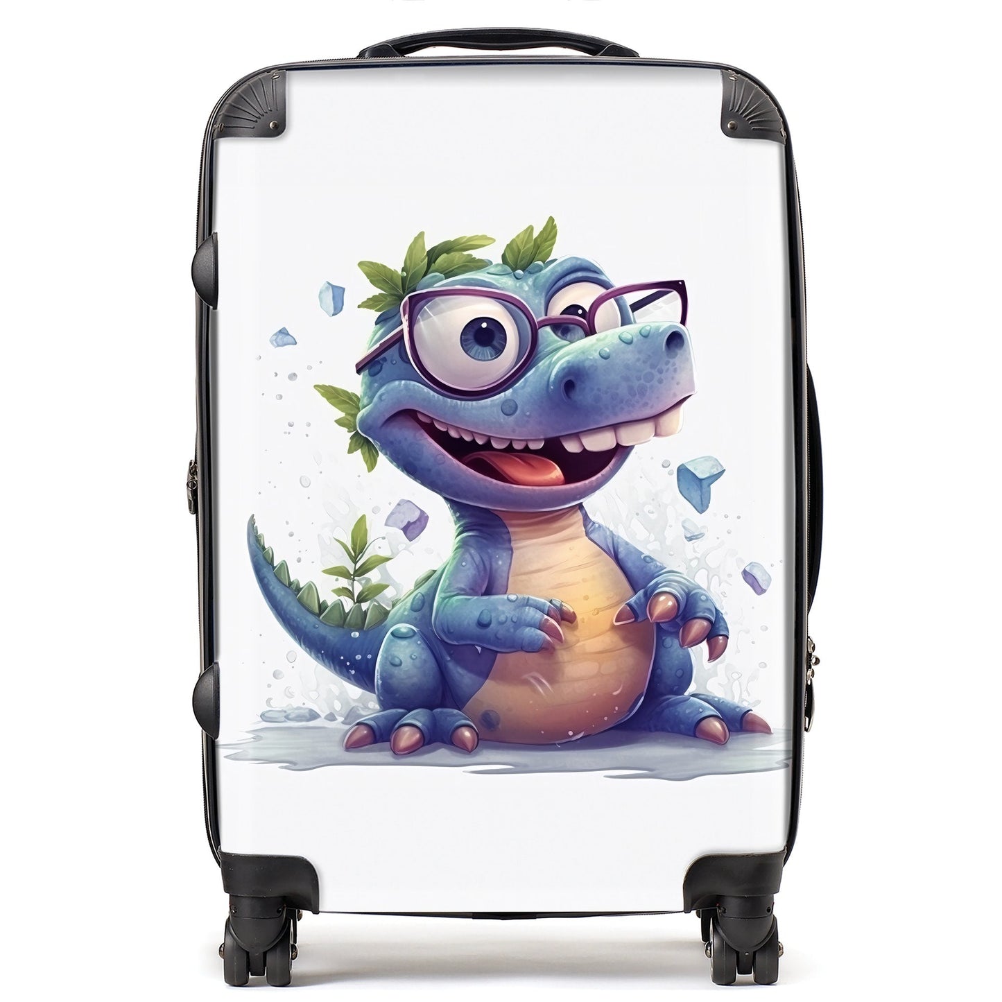 Happy Dinosaur With Glasses Suitcase