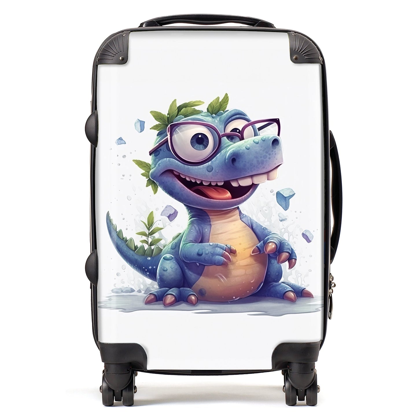 Happy Dinosaur With Glasses Suitcase