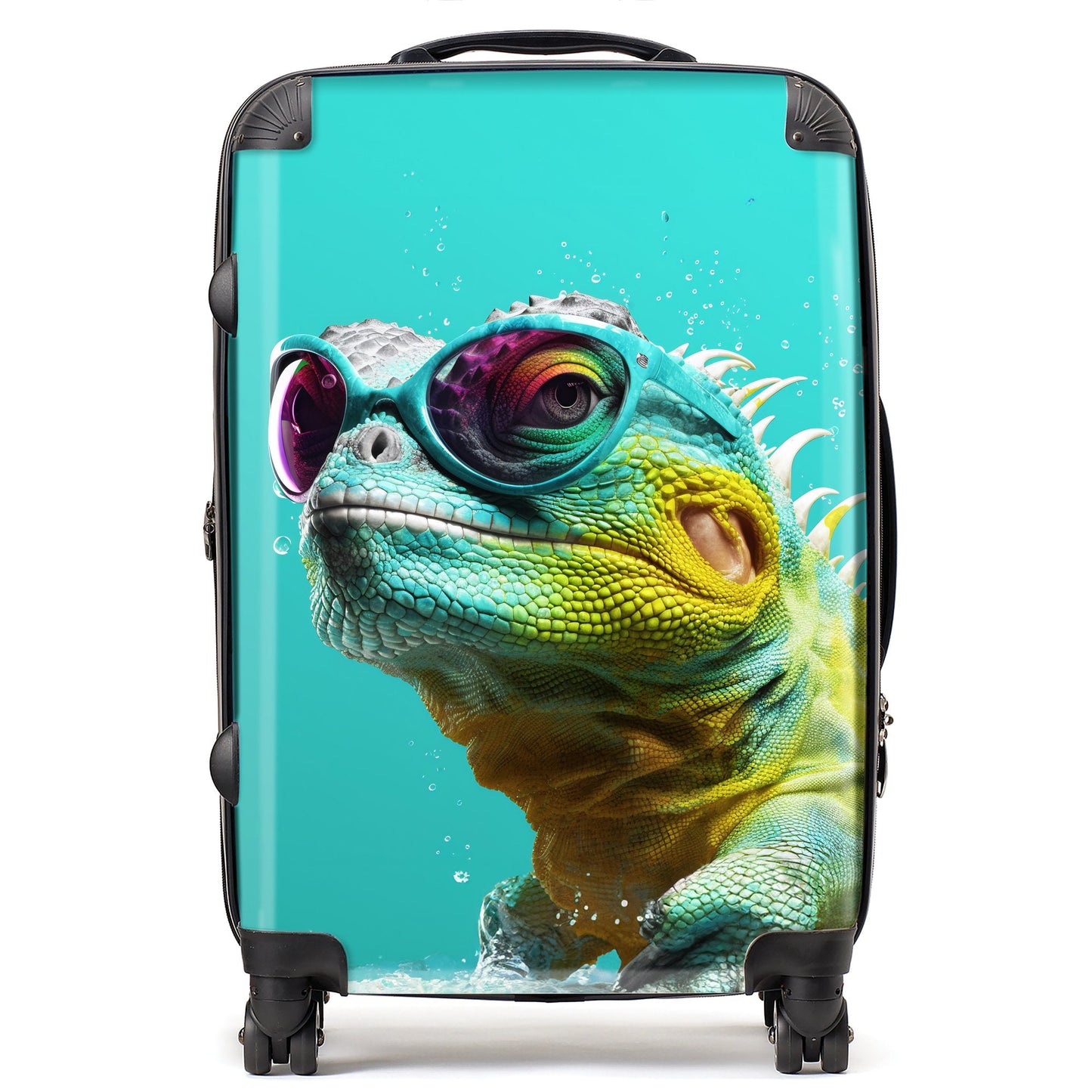 Splashart Iguana Wearing Glasses Suitcase