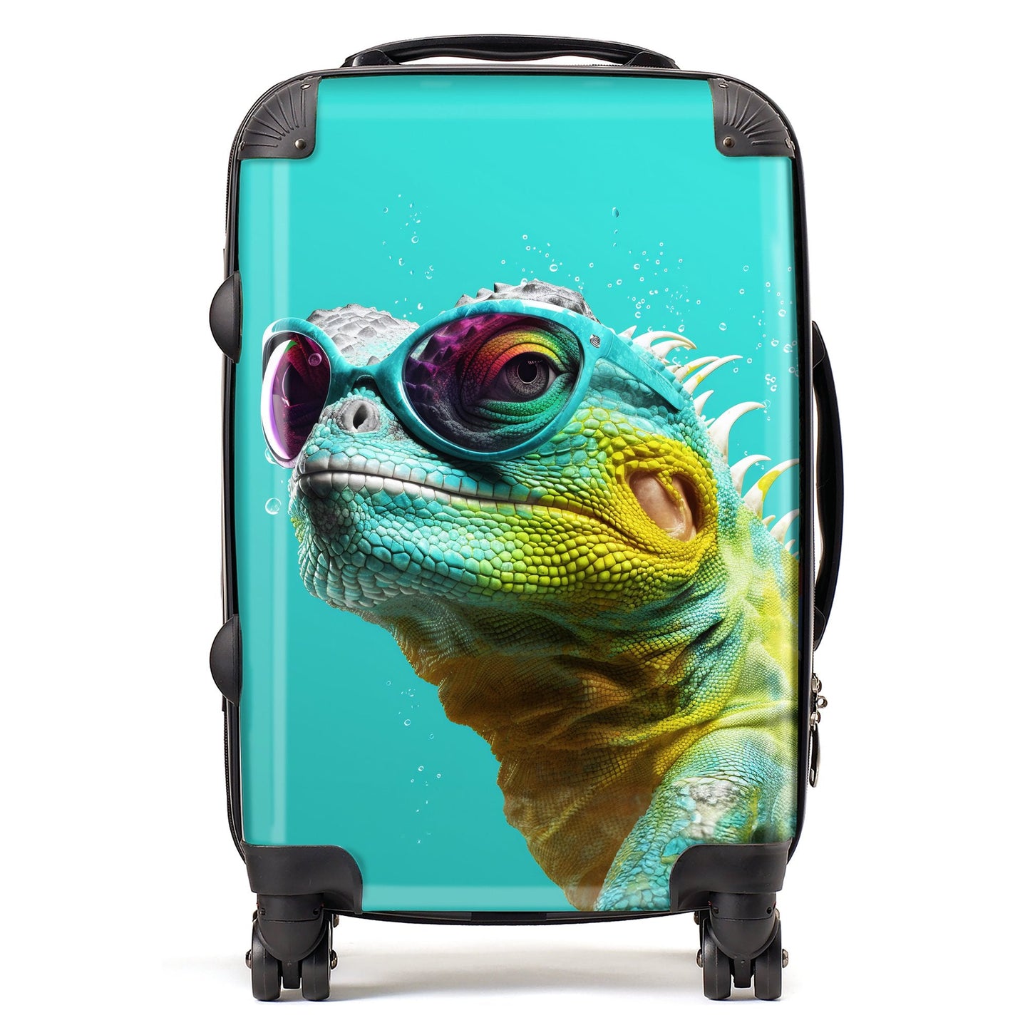 Splashart Iguana Wearing Glasses Suitcase