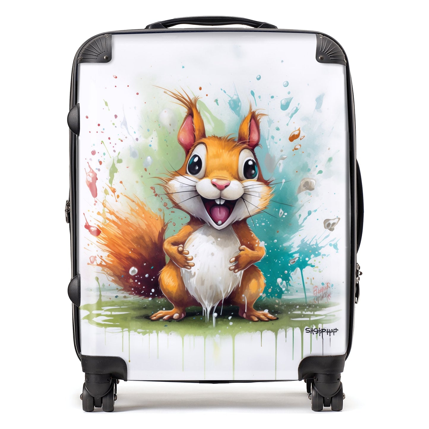 Happy Splashart Squirrel Suitcase