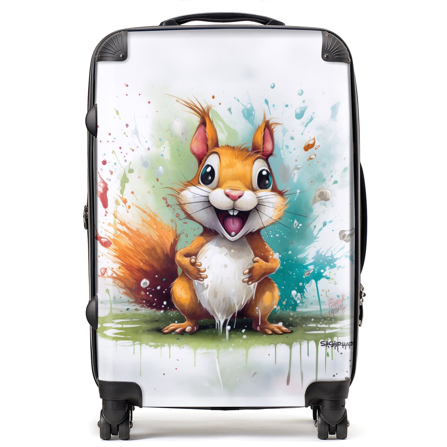 Happy Splashart Squirrel Suitcase