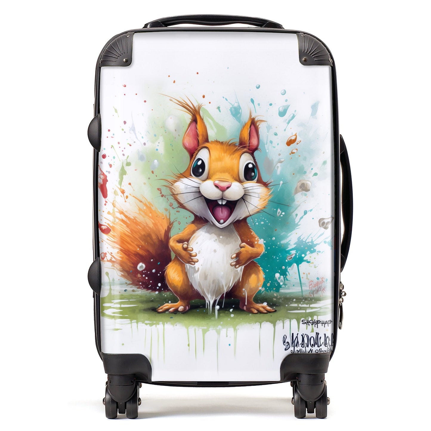 Happy Splashart Squirrel Suitcase