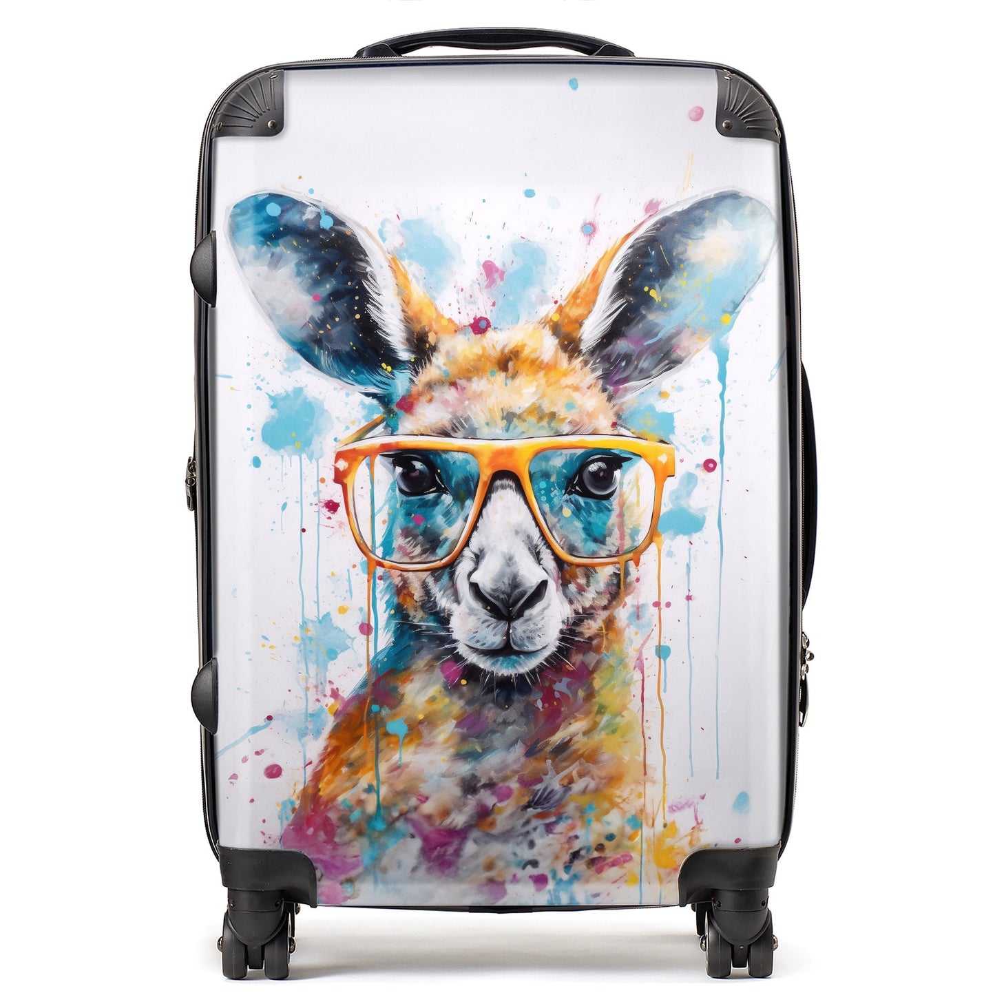 Splashart Kangaroo In Glasses Suitcase