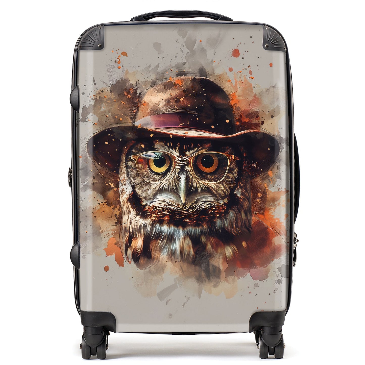 Owl With Hat And Glasses Suitcase