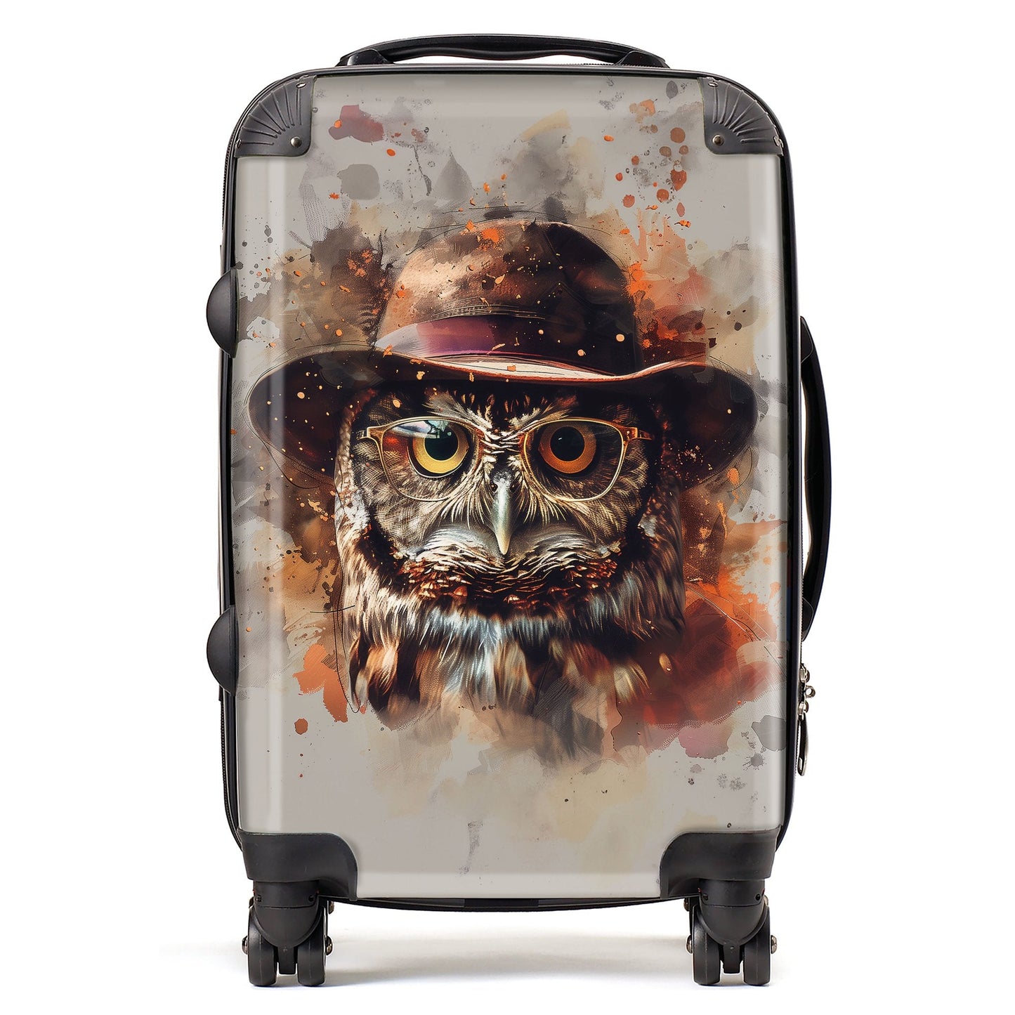 Owl With Hat And Glasses Suitcase
