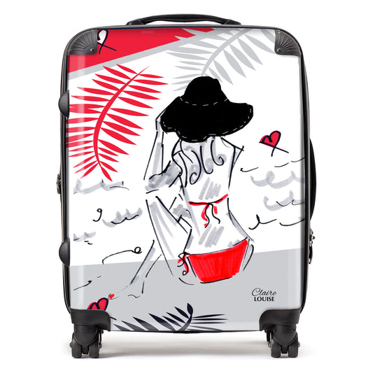 Girl On The Beach Suitcase