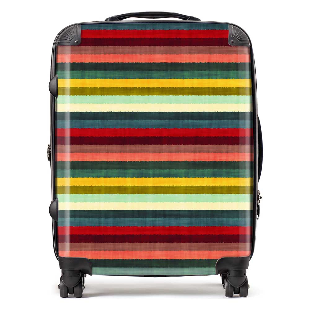 Multicolour Striped Brish Pattern Suitcase