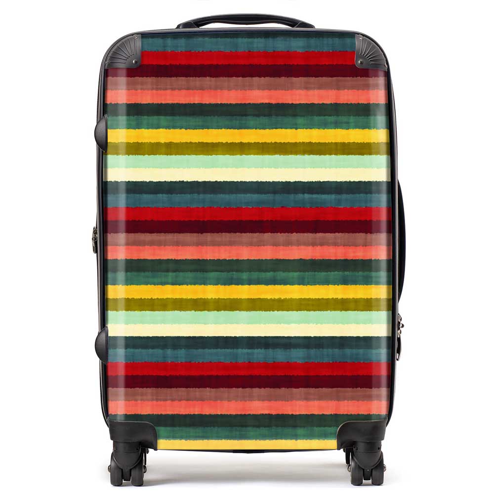 Multicolour Striped Brish Pattern Suitcase
