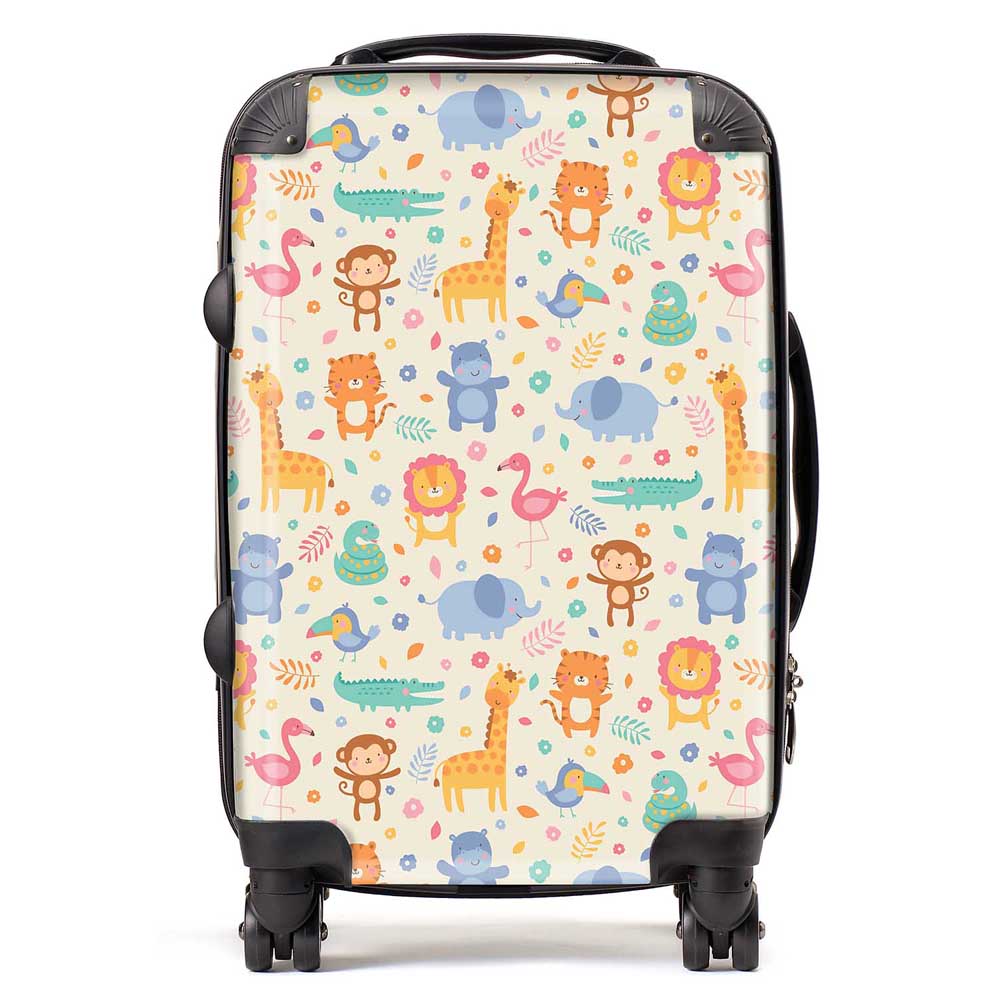 Cute Pastel Jungle Animals Suitcase