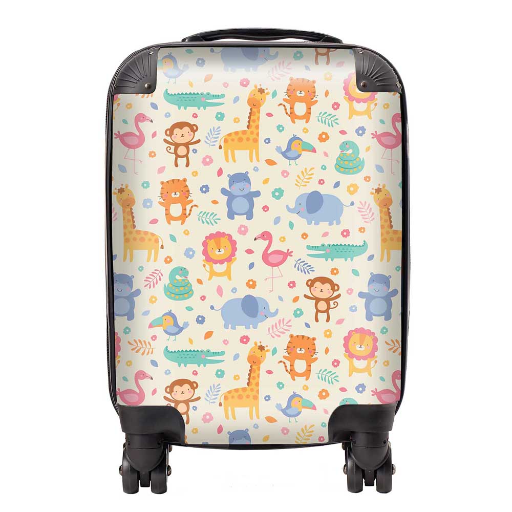 Cute Pastel Jungle Animals Suitcase