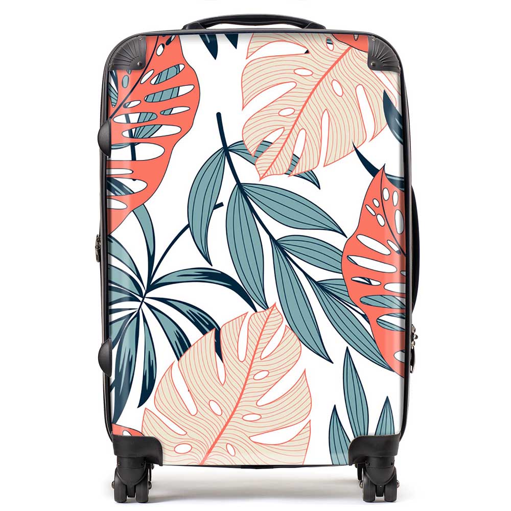 Tropical Leaf Pattern Suitcase