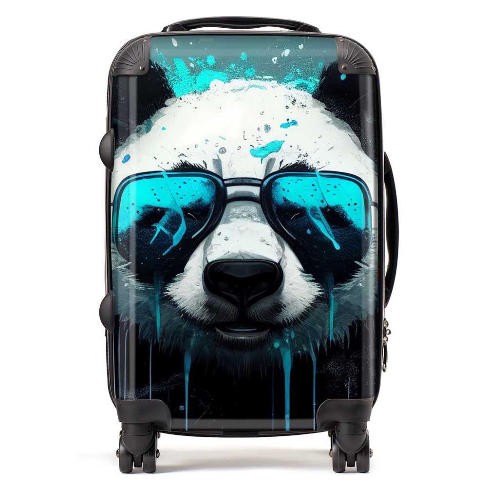 Panda With Blue Glasses Splashart Suitcase