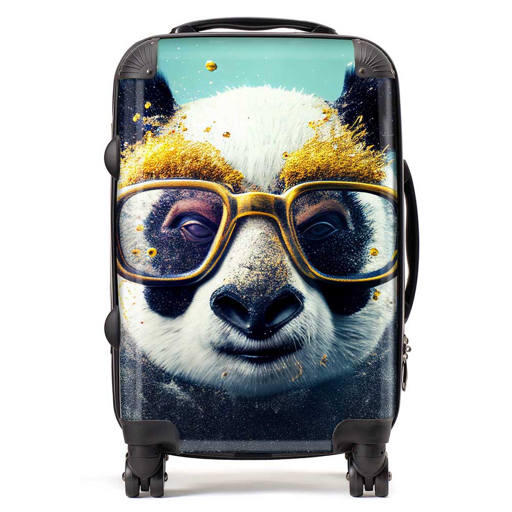 Panda With Golden Glasses Splashart Suitcase