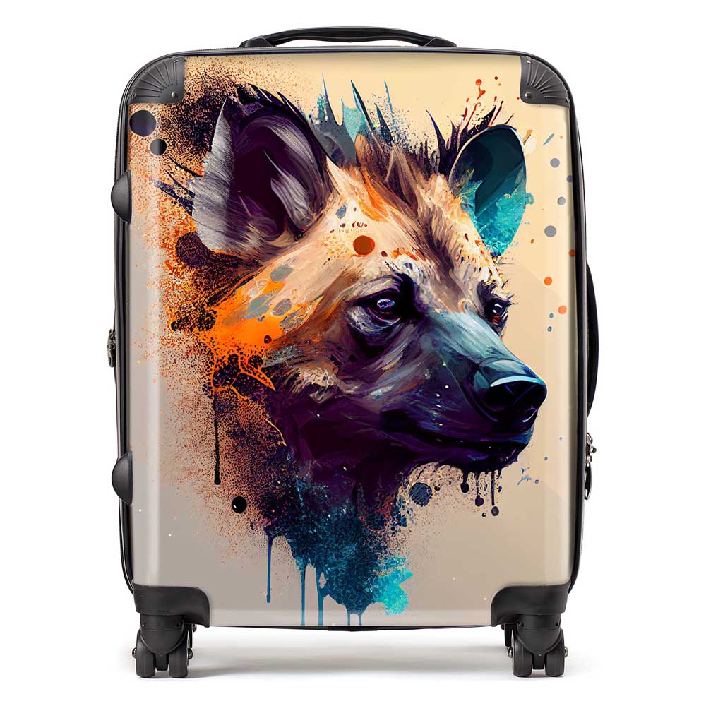 Hyena Face Splashart Light Background Suitcase