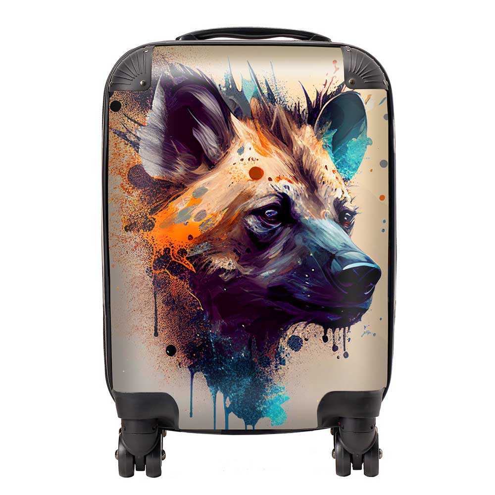 Hyena Face Splashart Light Background Suitcase