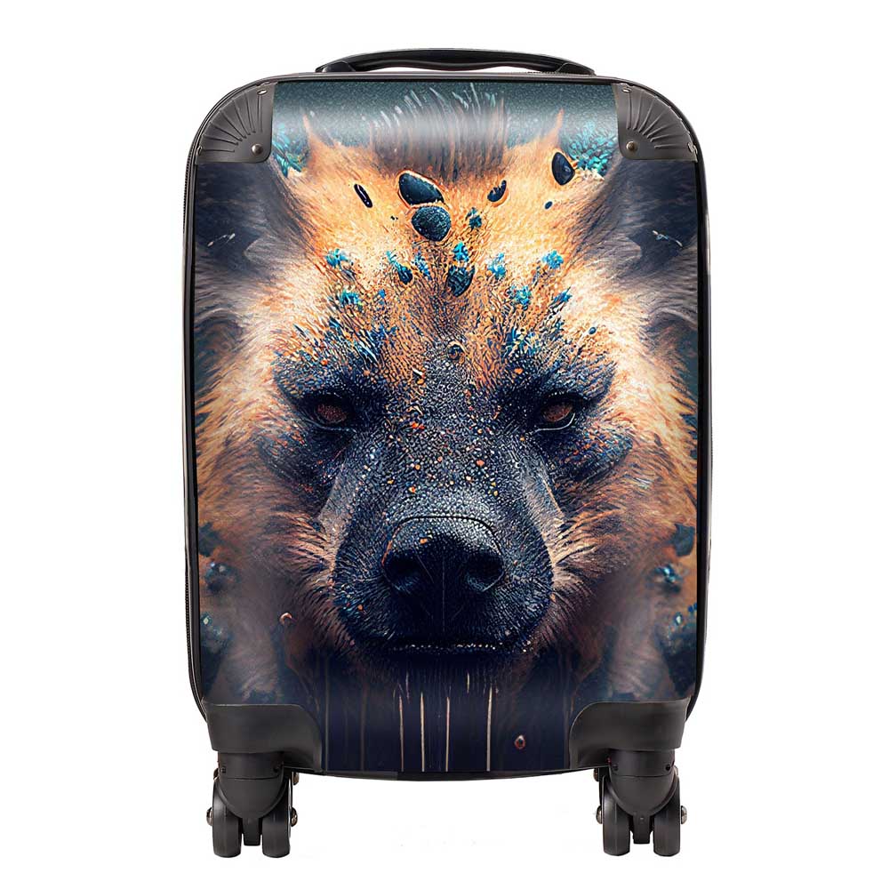 Hyena Face Splashart Dark Background Suitcase