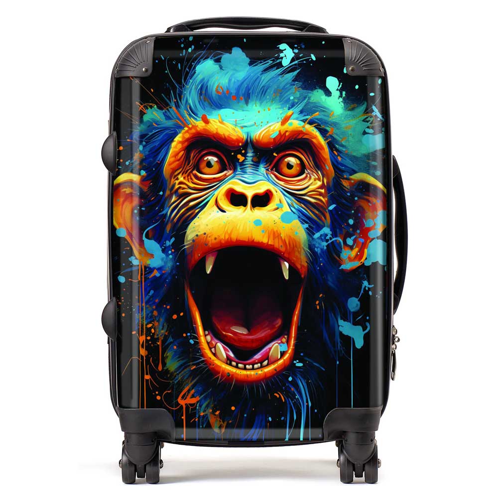 Crazy Monkey face Splashart Suitcase