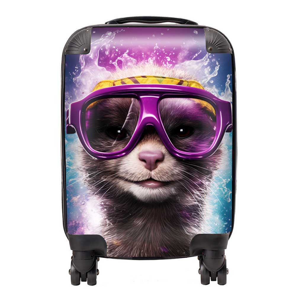 Splashart Ferret Purple Suitcase