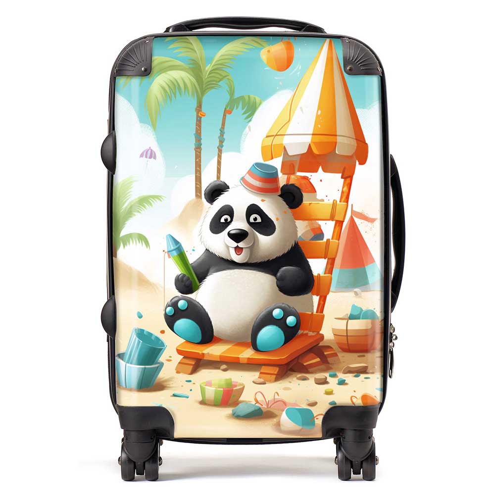 Panda On A Beach Holiday Suitcase