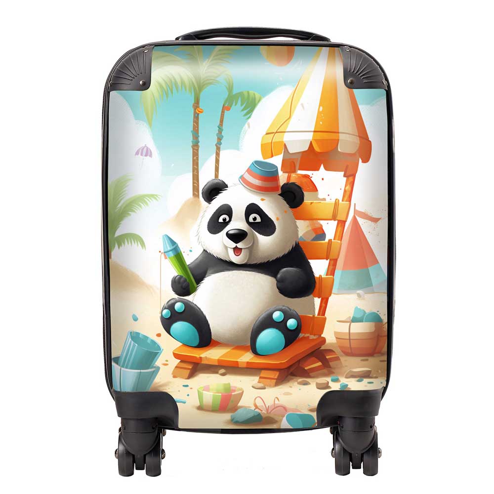 Panda On A Beach Holiday Suitcase