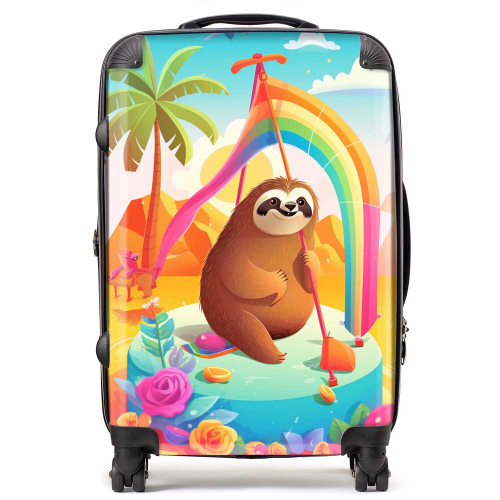 Sloth On A Beach Holiday Suitcase