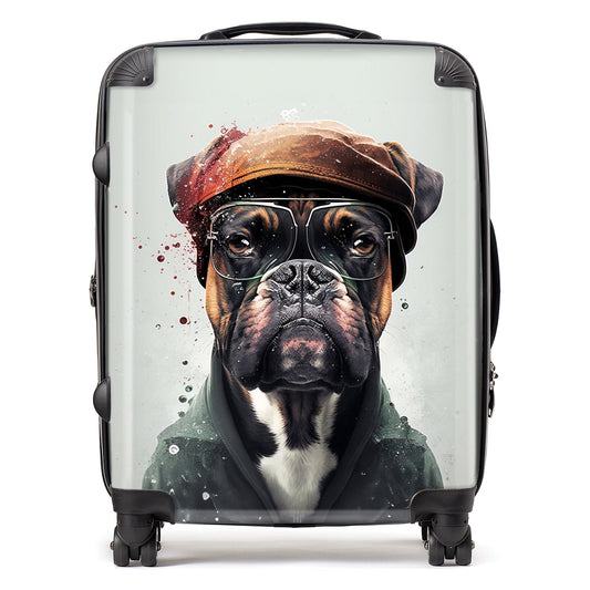 Boxer Dog With Hat Splashart Suitcase