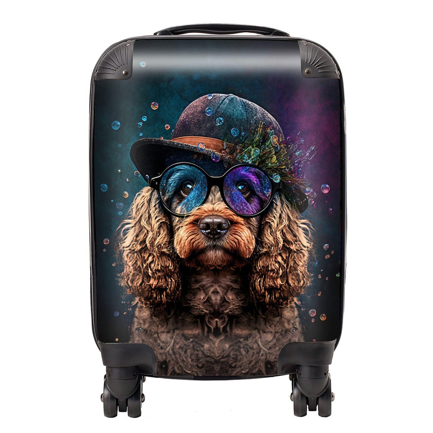 Cockapoo Dog Face Splashart Suitcase