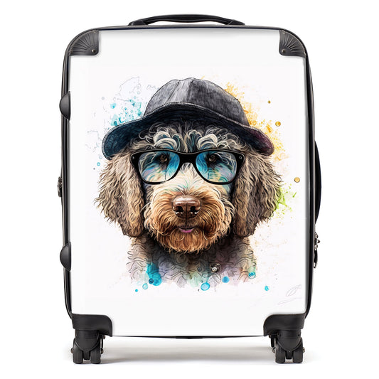 Labradoodle Dog Face Splashart Suitcase