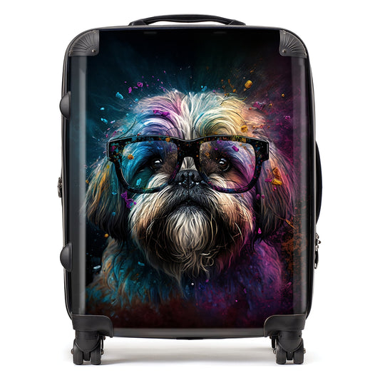 Lharsa Apso Dog Face Splashart Suitcase