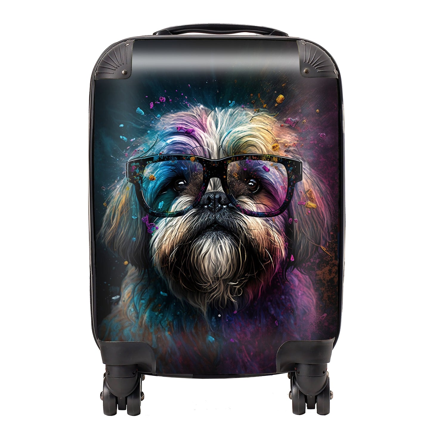 Lharsa Apso Dog Face Splashart Suitcase