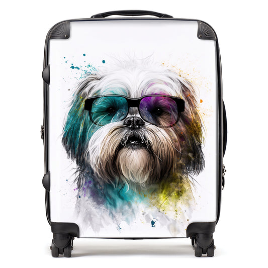 Lhasa Apso Face Glasses Splashart Suitcase