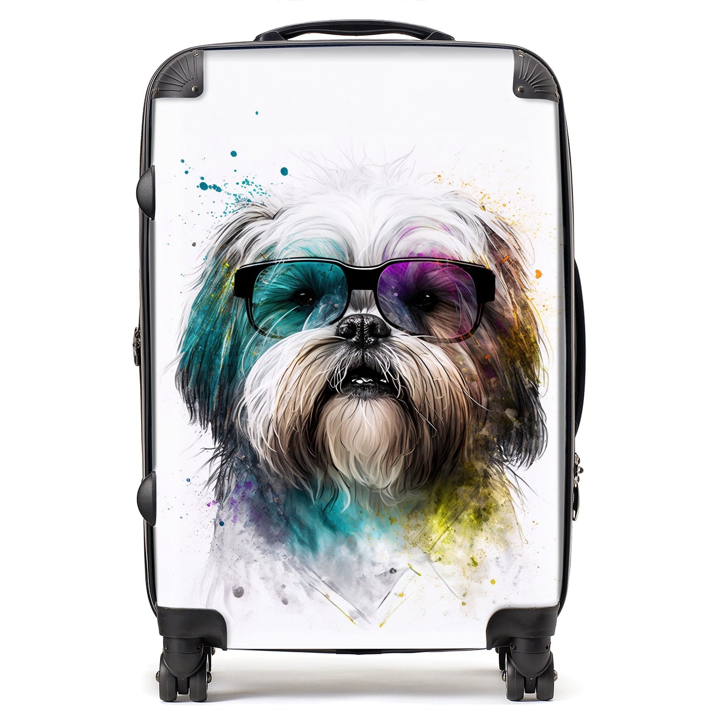 Lhasa Apso Face Glasses Splashart Suitcase