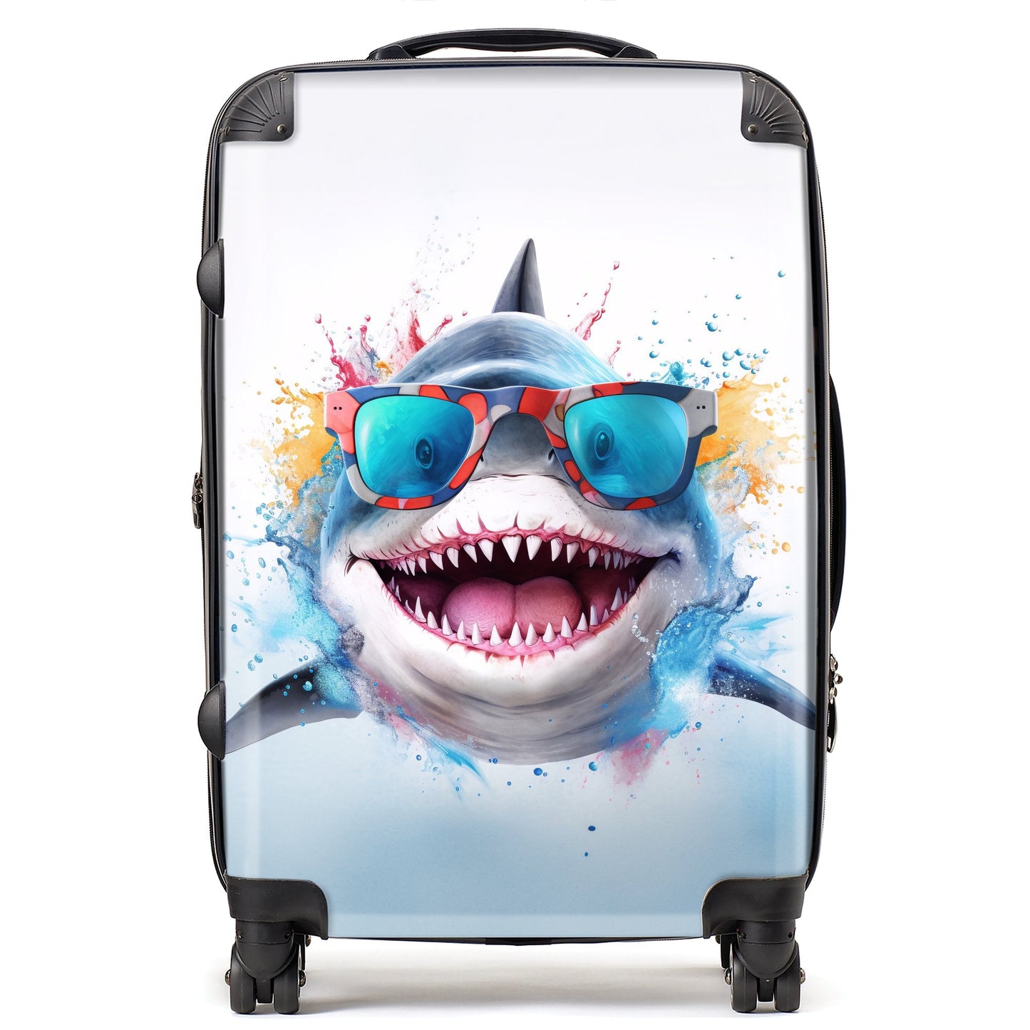 Splashart Shark In Glasses Suitcase