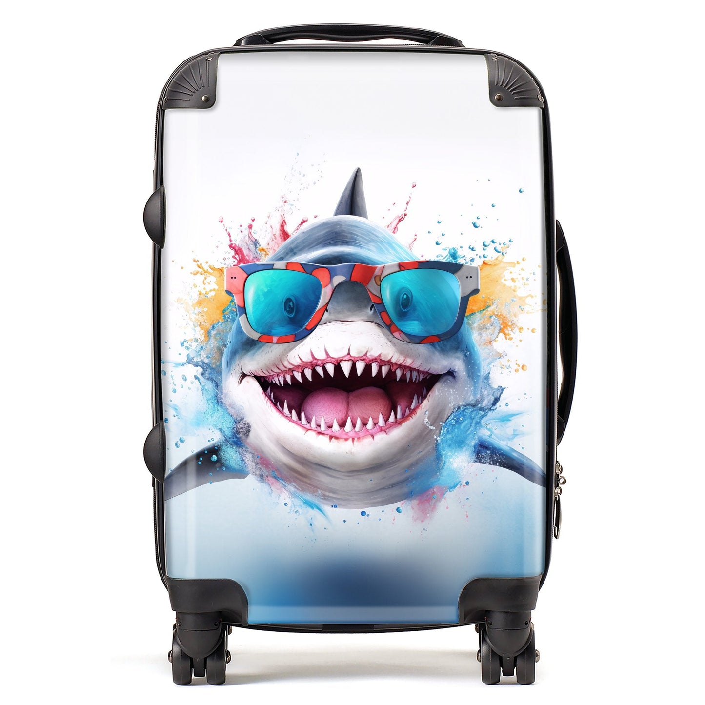 Splashart Shark In Glasses Suitcase