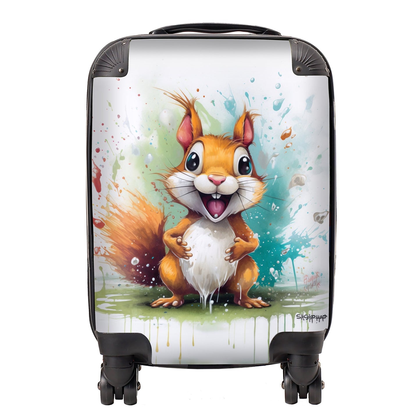 Happy Splashart Squirrel Suitcase